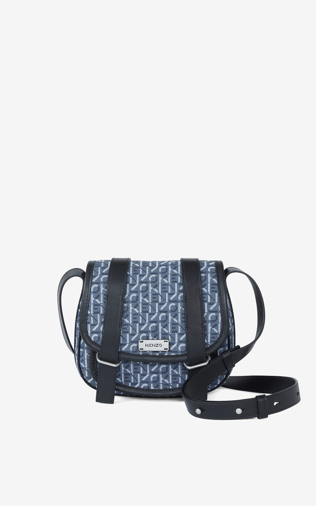 Kenzo Small jacquard Courier Shopper Táska Női Sötétkék Kék | ID.676872